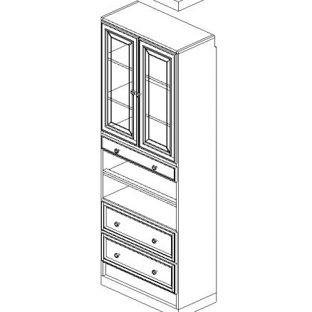 Espresso 30" Cabinet w/Doors&Drawers